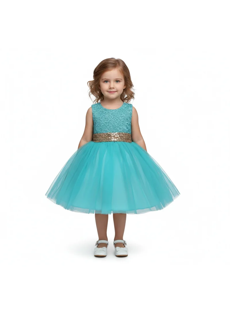 Bidani Aqua Bloom Lace Tutu Dress